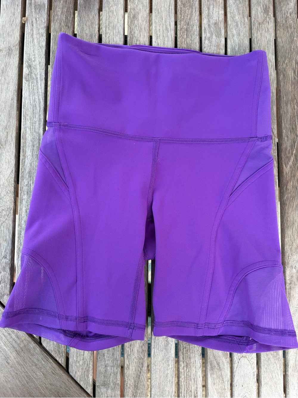 lululemon athletica Wunder Train Mesh Panel Deep Purple High-Rise Bike Shorts